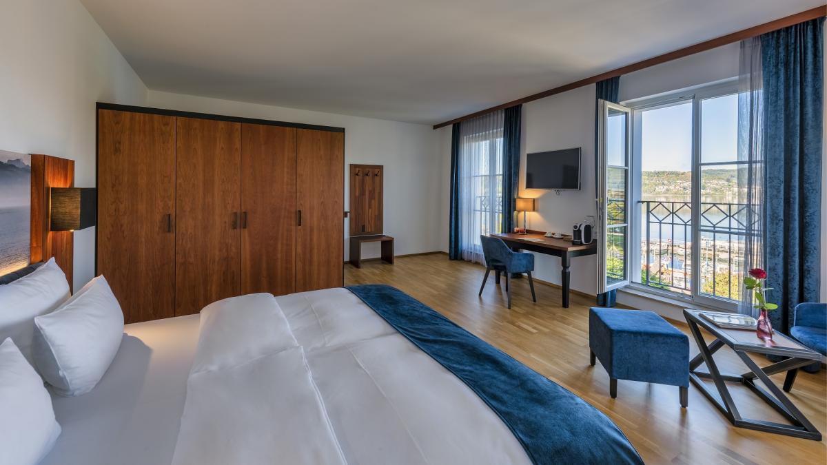 Doppelzimmer Bodenseeblick im Seehotel Villa Linde Bodman